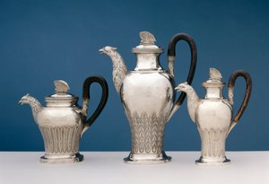 Tre tekanner, 1811-20 (sølvtre)